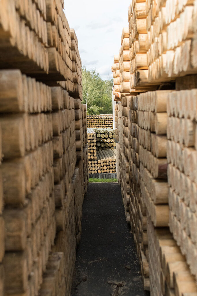 West Branch Wood Treating Bundles of Treated Posts